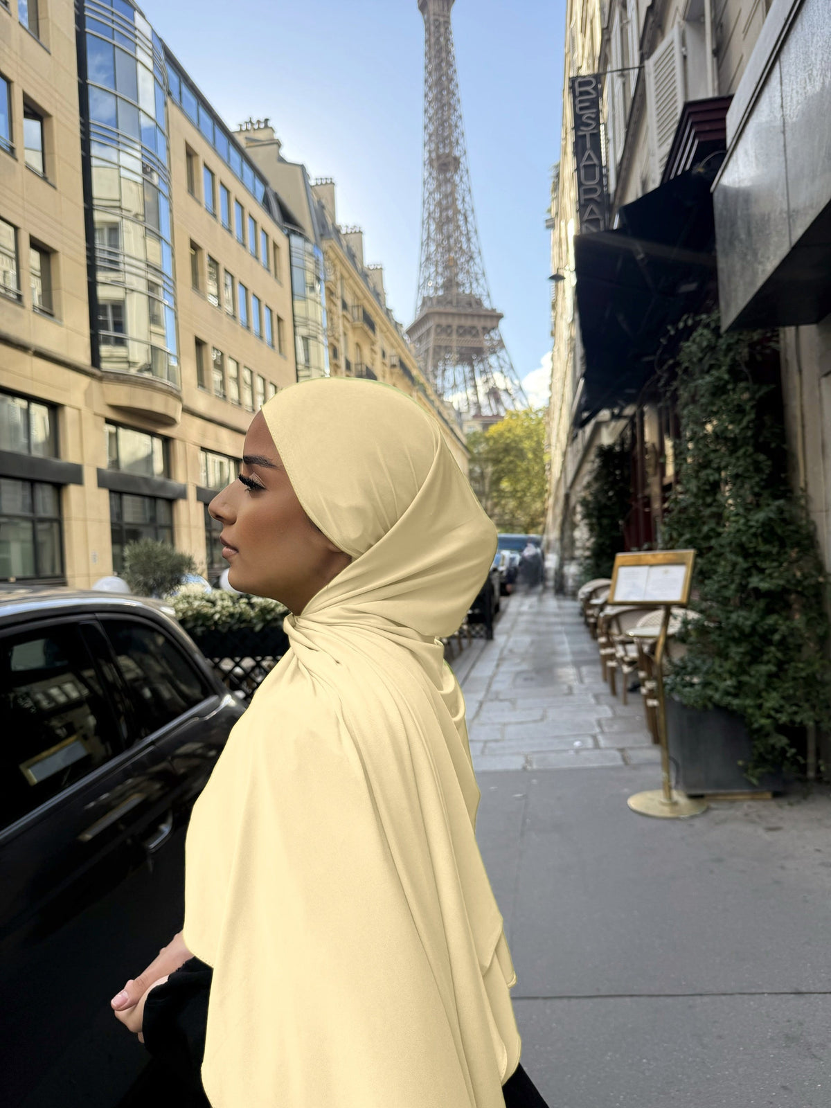 Voile jersey liquide Jaune pastel