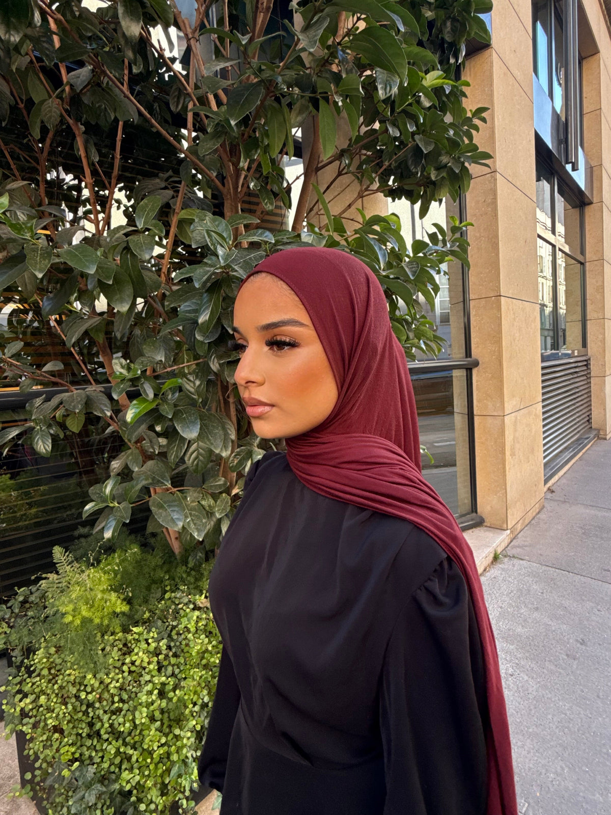Voile Bambou Rouge Bordeaux