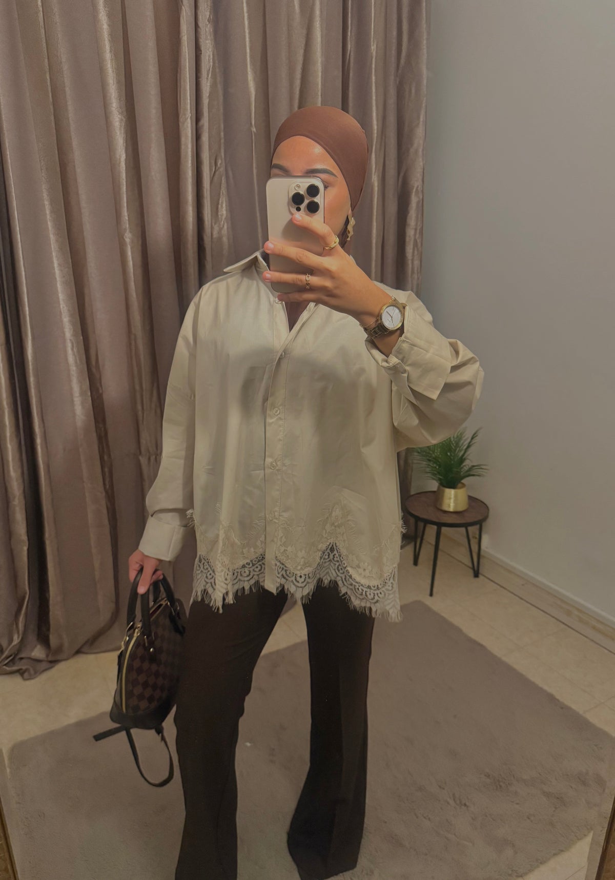 Pantalon à pince marron